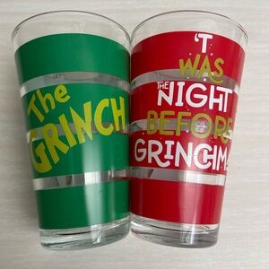 Grinch Christmas Glass Tumblers Set of 2